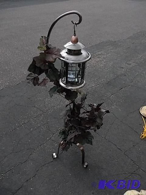 lot 71 image: Lantern Sculpture with Fall Decor 49 Inches T...