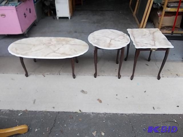lot 73 image: Set Of 3 Coffee & End Tables Matching...