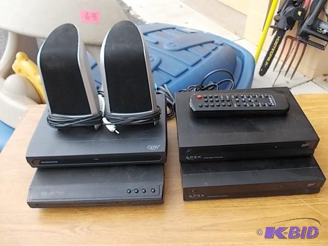 lot 88 image: 3-TV Converter Boxes, 1-DVD Player, Pair Of P...