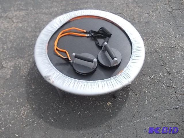 lot 89 image: Trampoline, Stretch-Band Exerciser, Pair Of P...