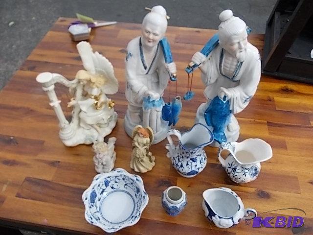 lot 92 image: Lot Of Asian & Cherub Figurines...