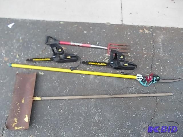 lot 97 image: 2-Electric Chain Saws (14" McCulloch), &...