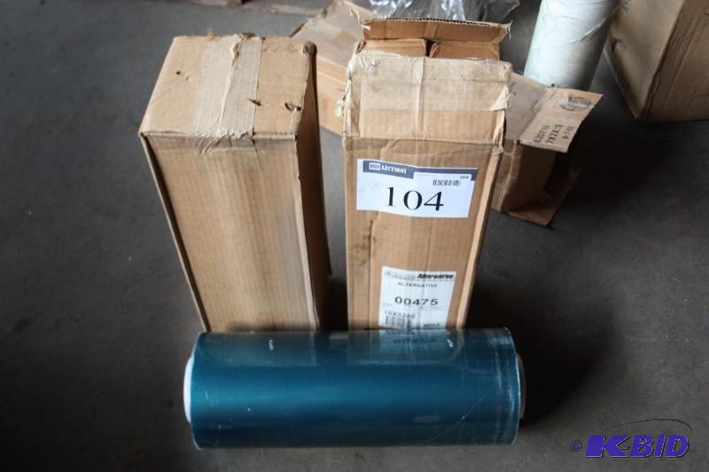lot 104 image: Box lot of (4) Meat and Produce Plastic Wrap,...