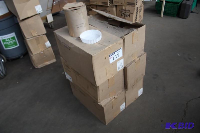 lot 137 image: Box lot of (4) one-piece plastic muffin trays...