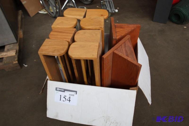 lot 154 image: Lot of (10) assorted wooden shelves and hange...