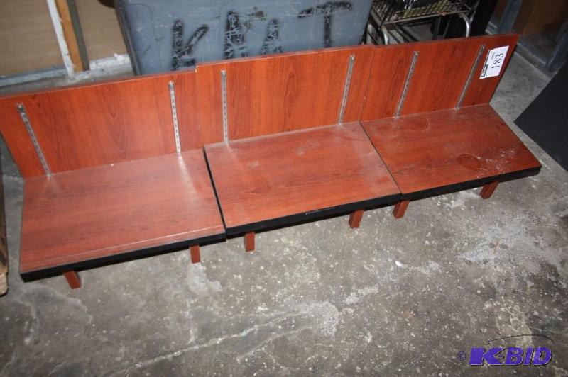 lot 183 image: Lot of (3) wood finished display units with s...