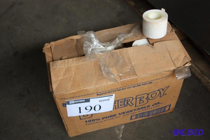 lot 190 image: Box of receipt tape rolls mixed....