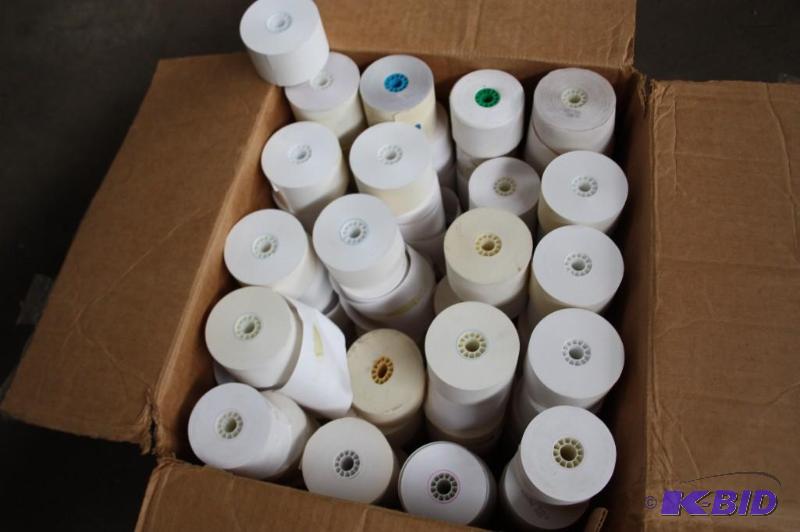 lot 193 image: Box of white adding machine rolls. App. 95...