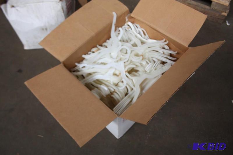 lot 196 image: Box of white plastic coat hangers....