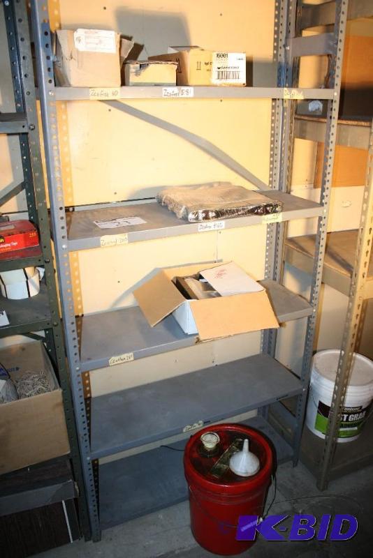 lot 23 image: Gray shelf six adjustable shelves. 36" ...