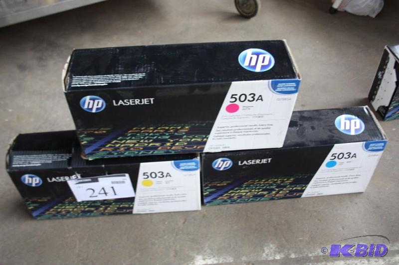 lot 241 image: Box lot of (3) HP LaserJet Print Cartridge va...