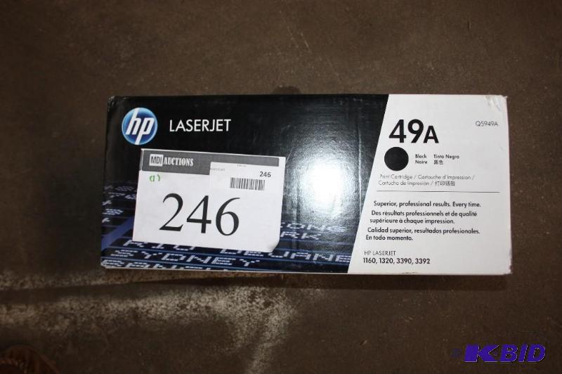 lot 246 image: Box HP LaserJet Print Cartridge variety black...