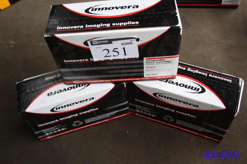 lot 251 image: Box lot of (3) Innovera Laser Cartridge Repl...