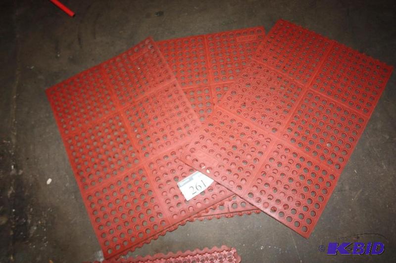 lot 261 image: Lot of (3) rubber mat with slip grip holes r...