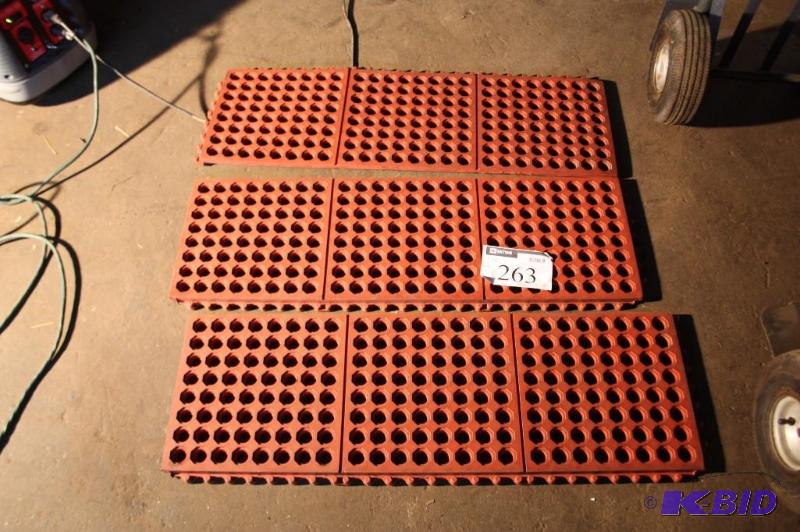 lot 263 image: Lot of (3) rubber mats with slip grip holes ...