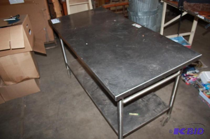 lot 277 image: Stainless steel prep table 60&quotx30"...