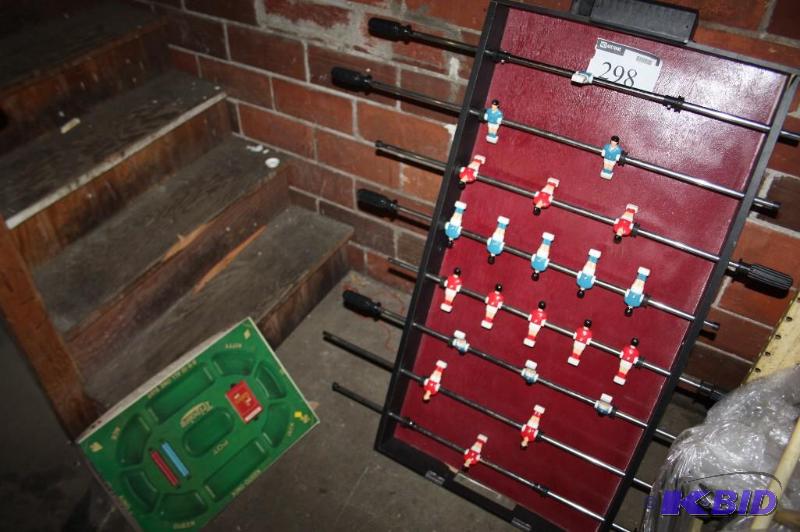 lot 298 image: Lot of (2) items foosball tabletop, red matt...