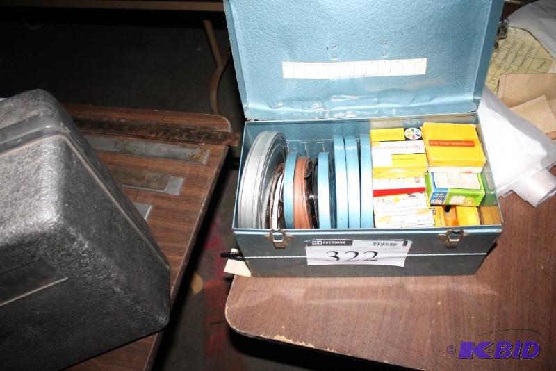 lot 322 image: Metal Container of film reels assorted film...