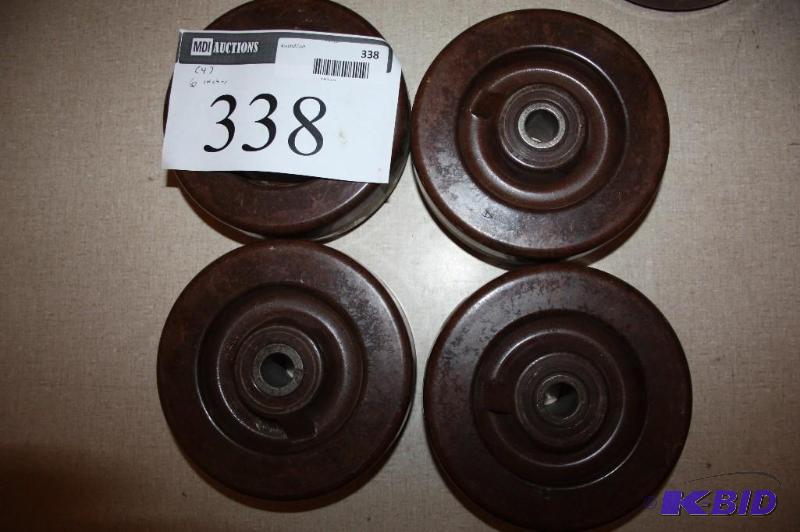 lot 338 image: Lot of (4) High Heat Tolerant Wood Casters 3...