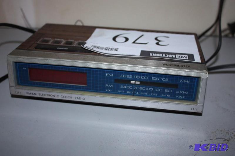 lot 379 image: Westminster electronic clock radio FM-AM....