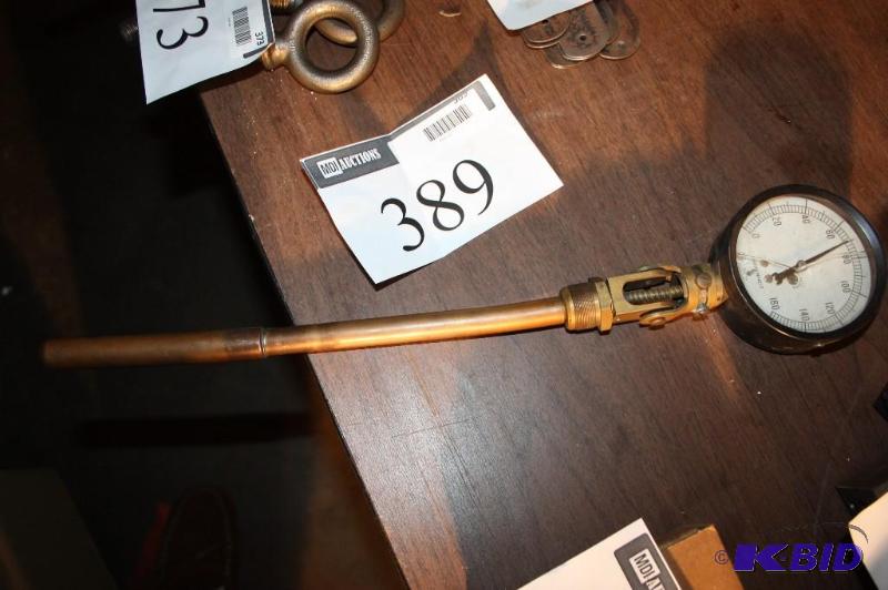 lot 389 image: Thermometer with copper wand extension.  ...