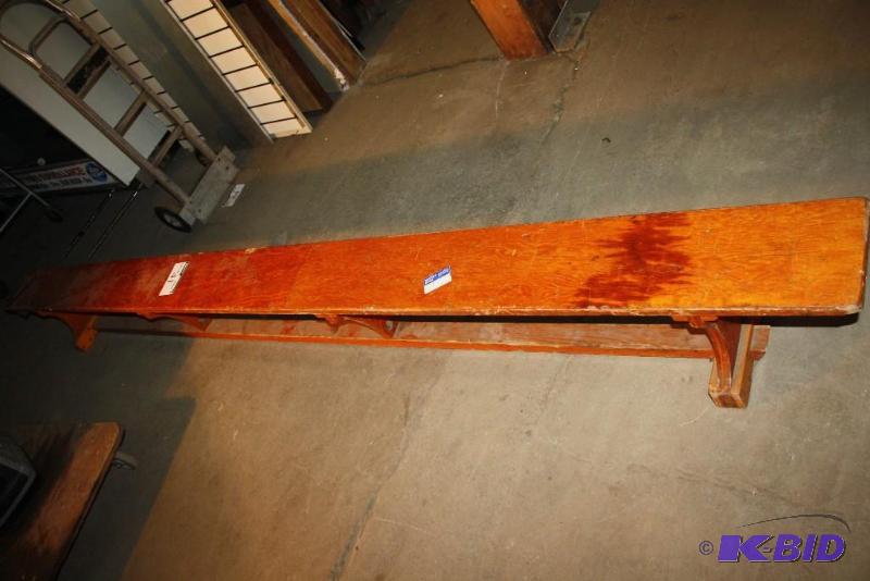 lot 41 image: Wooden bench. 9 12" x 144"...