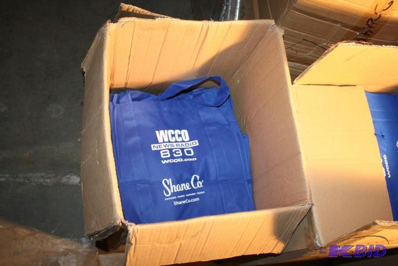 lot 43 image: Box lot of (4) Includes WCCO 830 tote bags. ...