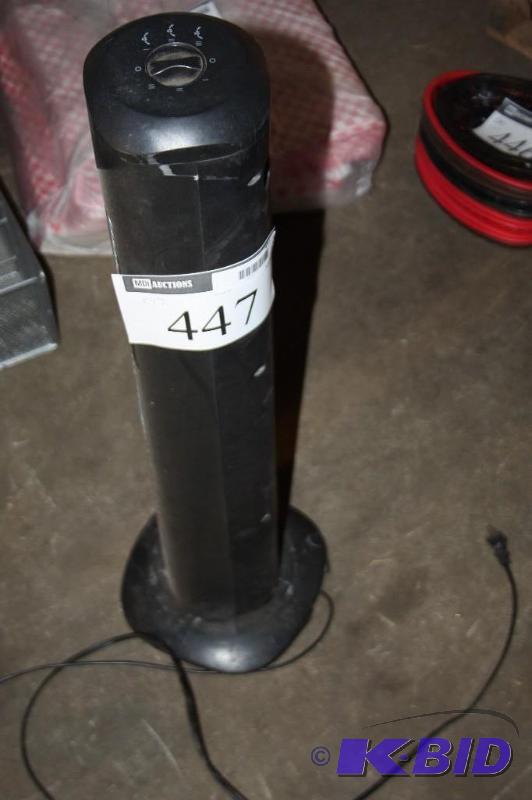 lot 447 image: Electric tower fan multiple settings rotate...