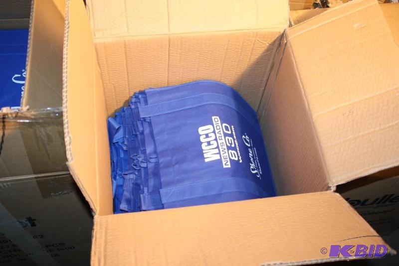 lot 46 image: Box lot of (4) Includes WCCO 830 tote bags. ...