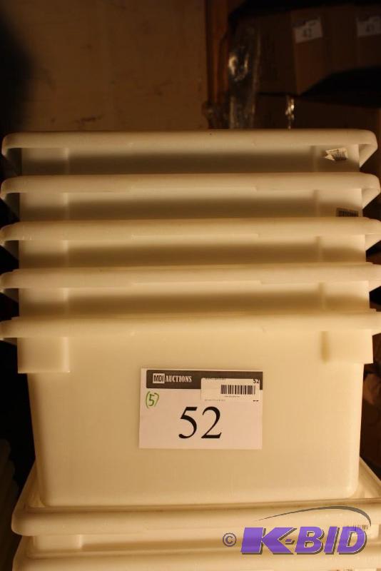 lot 52 image: Lot of (5) plastic bins. 25 12" x 18&qu...