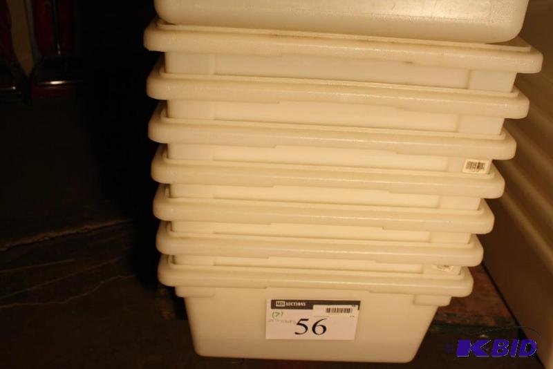 lot 56 image: Lot of (7) plastic bins. 25 12" x 18&qu...
