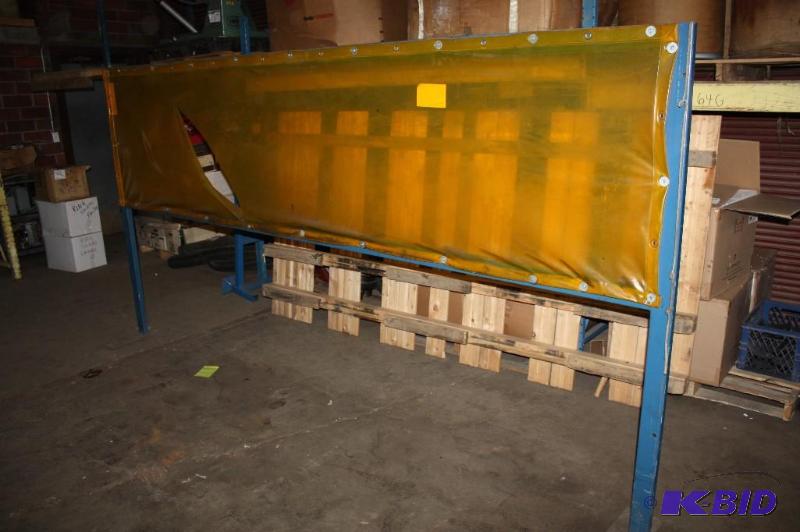 lot 605 image: Metal display unit with screw down feet and p...