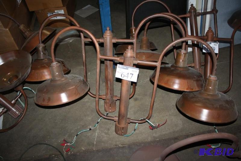 lot 647 image: Lot of (2) metal light fixtures 58 12"...