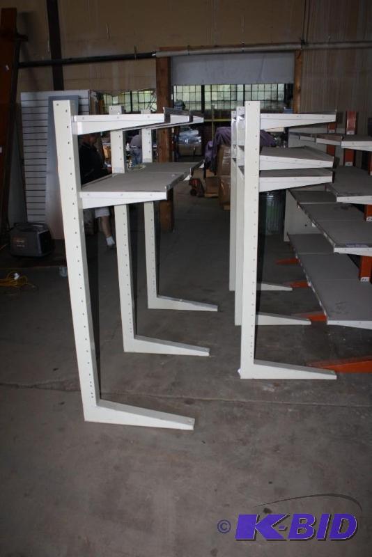 lot 65 image: Lot of (2) Metal Cantilever&nbspStorage Shel...
