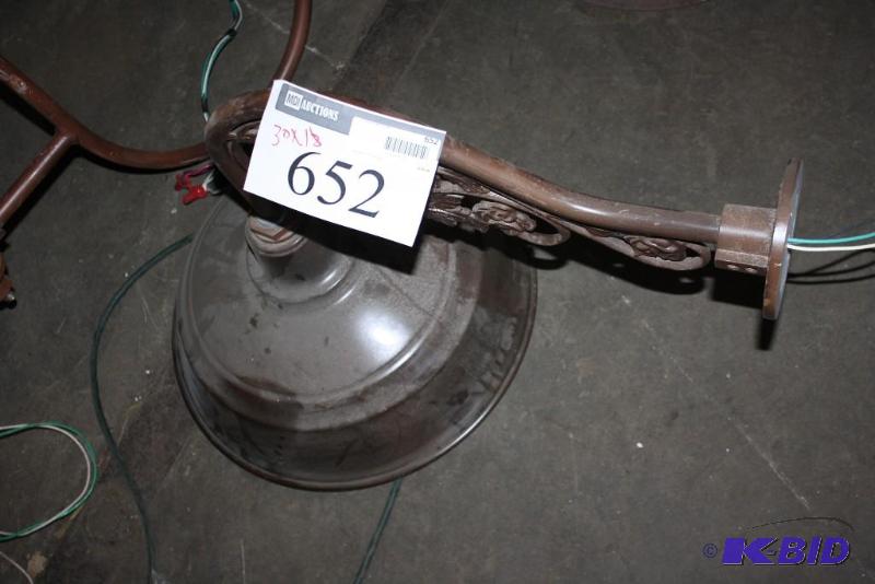 lot 652 image: Light fixture metal flower pattern 30"...