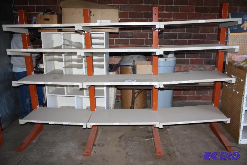 lot 66 image: Metal Cantilever Storage Shelving Racks, ...
