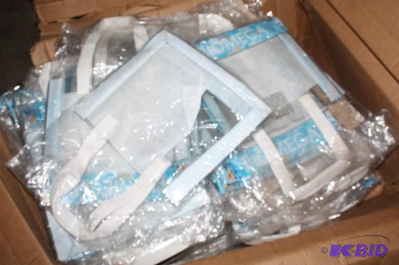 lot 664 image: Box of BioMega reusable tote bags....