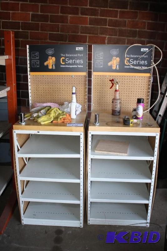 lot 68A image: Practically new work bench with 4 metal shelv...