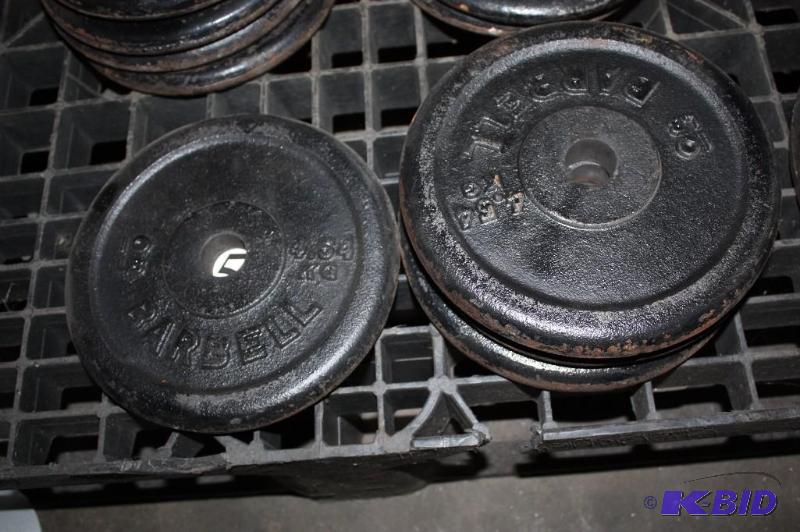 lot 695 image: Lot of (4) barbell weights....