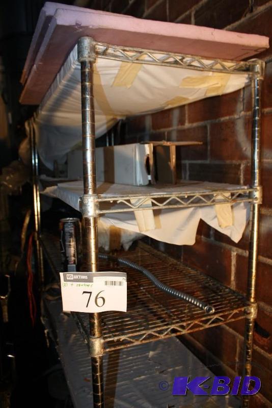 lot 76 image: Lot of (2) metal shelves, 6 adjustable shelve...
