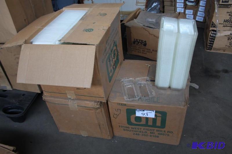 lot 93 image: Box lot of (3) plastic single-use packaging w...
