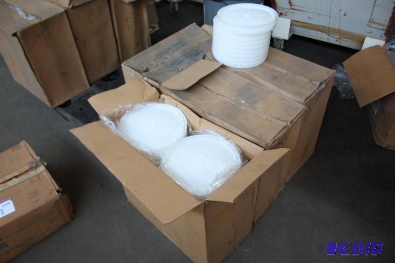 lot 94 image: Box lot of (4) plastic bucket lids....