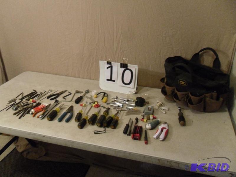 lot 10 image: Tool Bag Full of Assorted Tools. Several Klei...