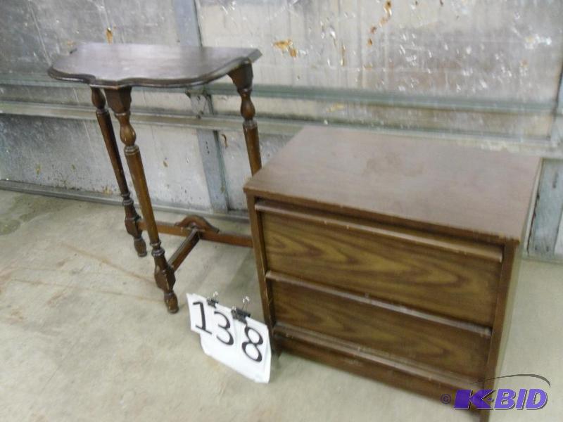 lot 138 image: Old Wood Entry Table (fragile needs screws ti...