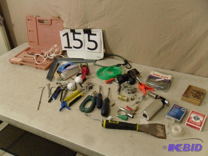 lot 155 image: Misc&nbsptools. Mini butane torch, screwdriv...