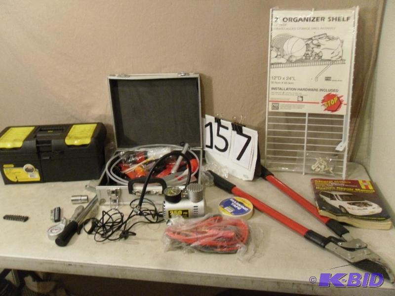 lot 157 image: Roadside emergency kit, air compressor, jumpe...