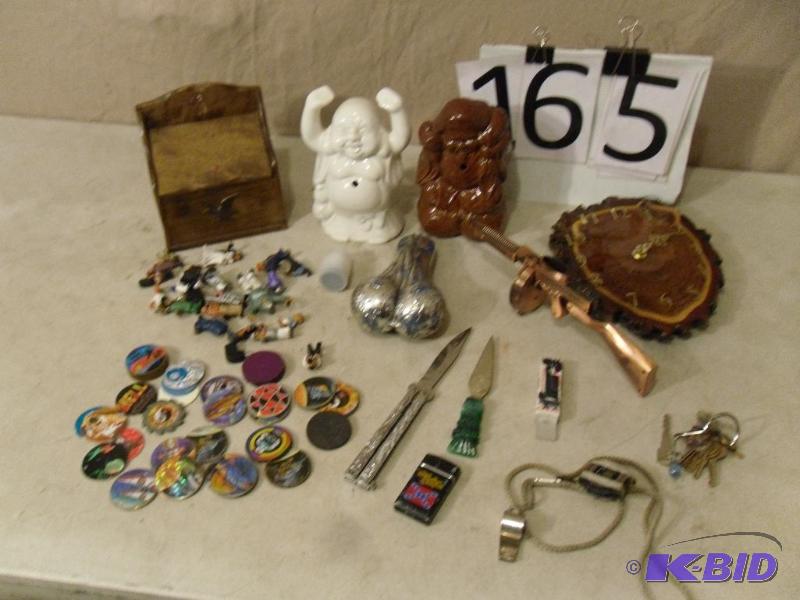 lot 165 image: Lighters, Buddah, Slammers, Pogs, Knives, Lil...