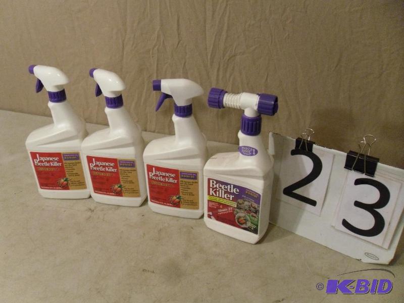lot 23 image: 4 New Bottles of Bonide Beetle Killer. 32 fl ...