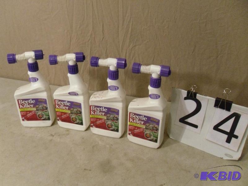 lot 24 image: 4 New Bottles of Bonide Beetle Killer. 32 fl ...