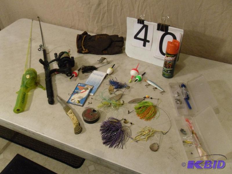 lot 40 image: Lot of Fishing Items and More. Organizers wit...